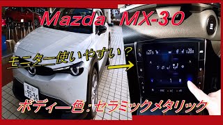 【MAZDA MX-30紹介】ボディー色:セラミックメタリックとモニターの操作性見てきたよ✨ 操作性どうなの！？