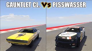 GAUNTLET CLASSIC VS PISSWASSER DOMINATOR SPEED TEST DRAG RACE - GTA 5 ONLINE