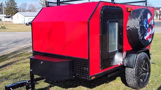 Off-grid squaredrop camper done rv diy walk around video and pics #teardrop #howto  #offgrid #micro