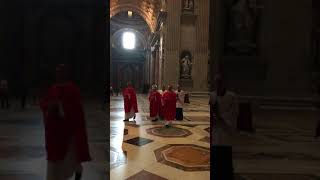 Pontiff's returning from evening service in St. Peter Cathedral, Rome