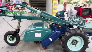 Cận cảnh bộ máy phay ruộng Quế Hoa, máy xới đất ngồi lái GL91 dàn phay sau tại vỉa hè Hà Nội