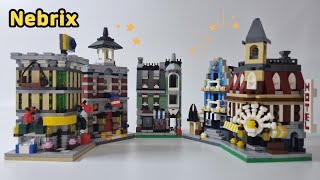 Compatible LEGO Creator 10230 Mini modulars Speed Build ⚡️ 호환레고 미니 모듈러 (백화점, 소방서, 야채가게, 상점가, 카페 코너)