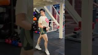 Punjabi Girl in Gym | Blue Shorts | White T shirt | Posing for Tiktok Reel