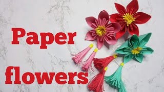 Paper flowers || How to make a easy paper flowers || DIY paper craft || wall decoration idea.