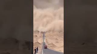 Stunning view of a sandstorm in Qinghai, China.#shorts #youtubeshorts #shortsfeed #viral