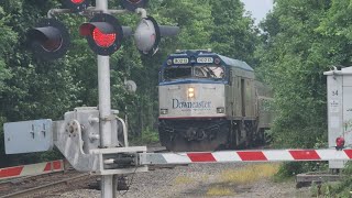 Amtrak Maine- Boston North Station bound Amtrak Downeaster train 684 crossing at Allen Avenue.