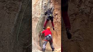 Climber falls while rock climbing