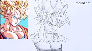 Drawing Goku's face with a pencil in a very easy way|Drawing goku