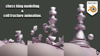 chess king 3d model I chess animation blender I cell fracture explosion's I game asset-3 -mds design