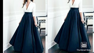 Long umbrella skirt cutting and stitching.