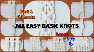 👉#EP1 | Basic Easy Macrame Knots , part 1, makrome düğümü, گره های پایه مکرومه