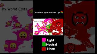 Countries support and hate Lgbt🏳️‍🌈 #map #shorts