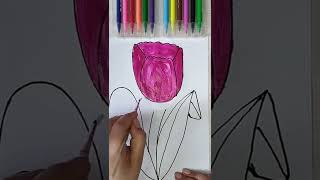 How to draw a beautiful poppy easily and simply. # SHORT