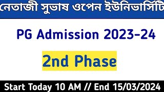 NSOU PG 2nd Phase Admission 2023-24 ✅ @syedjsmfamily #nsou #nsoupg