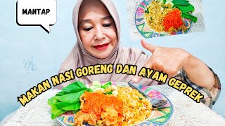 Nasi goreng.Chicken 🐔geprek rasa mantul