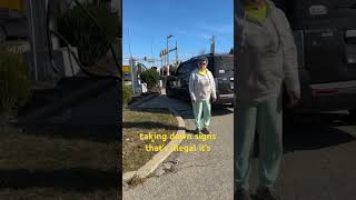 Woman caught removing Donald Trump signs