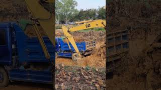 Excavator CAT Digging Ground To Make Pond Part 10