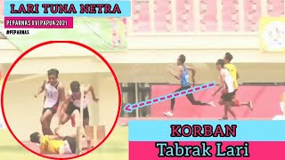 Kecelakaan ditengah Jalan-Atletik 4x100m Putra T11-13 |Peparnas XVI papua 2021