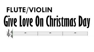 Give Love On Christmas Day Flute Violin Sheet Music Backing Track Partitura Jackson 5