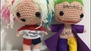 esquadrao suicida harleyquinn and joker em croche amigurumi