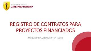 Registro de contratos para proyectos financiados | OSAI - UPCH