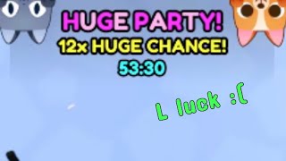 12X HUGE CHANCE roblox pet sim 99!! But I get bad luck :( #roblox