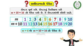 Std 6 Maths Chapter 11 Algebra (Solve the variable equation) (ચલ સમીકરણને ઉકેલો)