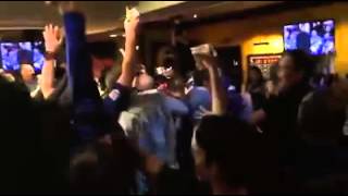 The reaction in a Leicester bar to Chelsea's goal  02/05/2016