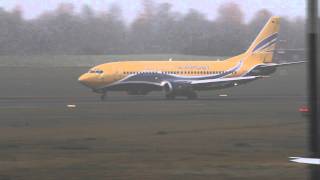 Europe Airpost Boeing 737-33V F-GZTA takeoff from RWY 09 at City Airport Bremen 01.11.2011