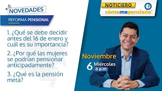 ¿Qué es lo que se debe decidir antes del 16 de enero y cuál es su importancia? #reformapensional