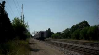 HD: Passenger Daze! Metra F40PH 148 pushes Amtrak Equipment and Cabcar to Chicago. River Grove Il.