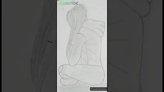 How to draw girl sitting Hidden face | girl drawing easy #shorts #trending