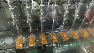 Automatic paste/liquid filling machine with 12 filling heads/nozzles