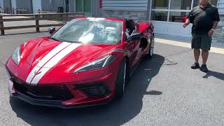 John and Zach pick up their 21 Red Mist metallic Corvette