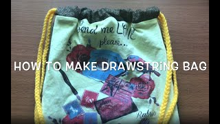 How to make drawstring bag with lining - easy | Napravite ruksak sa podstavom