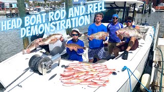 Sea Flight Head Boat Fishing Rod and Reel Demonstration (Learn To Use A Fishing Rod)