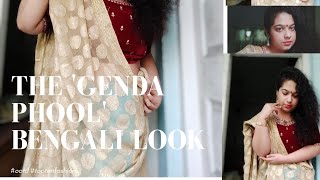 Recreating Jacqueline Fernandez Genda Phool Bengali look using maroon+ cream