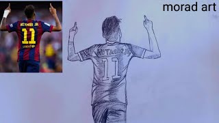 How to draw Neymar Jr in Barcelona shirt(BARCELONA)NEYMAR JR