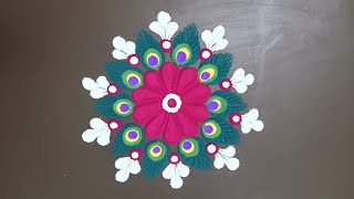 Innovative Rangoli | Easy Rangoli Design | Navaratri Rangoli | Simple Rangoli | Pandaga Muggulu