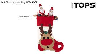 Felt Christmas stocking RED NOSE