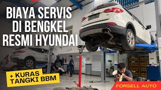 Biaya servis lengkap ganti oli mesin & metik dan kuras tangki BBM Hyundai Santa Fe Diesel