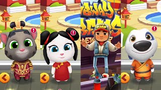 Talking Tom Gold Run: General Tom, Lucky Angela, Kungfu Hank VS Subway Surfers 2023 Gameplay