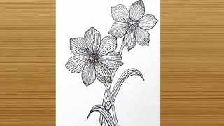 How to draw flowers | Easy flower drawing |