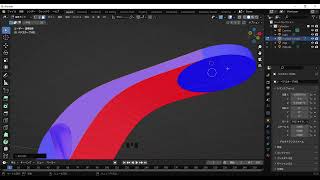 blender　ベジェカーブでドアハンドル　その２