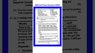 Bbs 2nd year Account Question 2080❤️😍Cost and Management Accounting bbs 2nd year question paper 2080