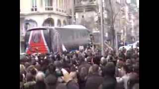 PSG quitte la place d'Erlon en bus, 02.03.2013