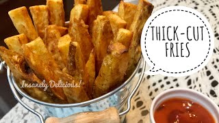 HOMEMADE THICK-CUT FRIES | FRENCH FRIES RECIPE! 🍟