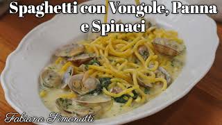 Spaghetti con Vongole, Panna e Spinaci 🍝🥘