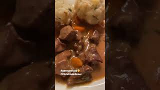 #shorts #christmas #dinner #germanfood #wilddeer #gulasch #knödel #yummy