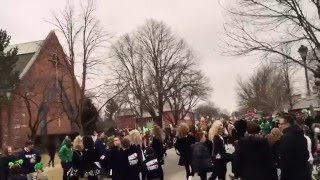 School of Rock Elmhurst & Trinity Irish Dancers perform at the Elmhurst St. Patrick's Day Parade